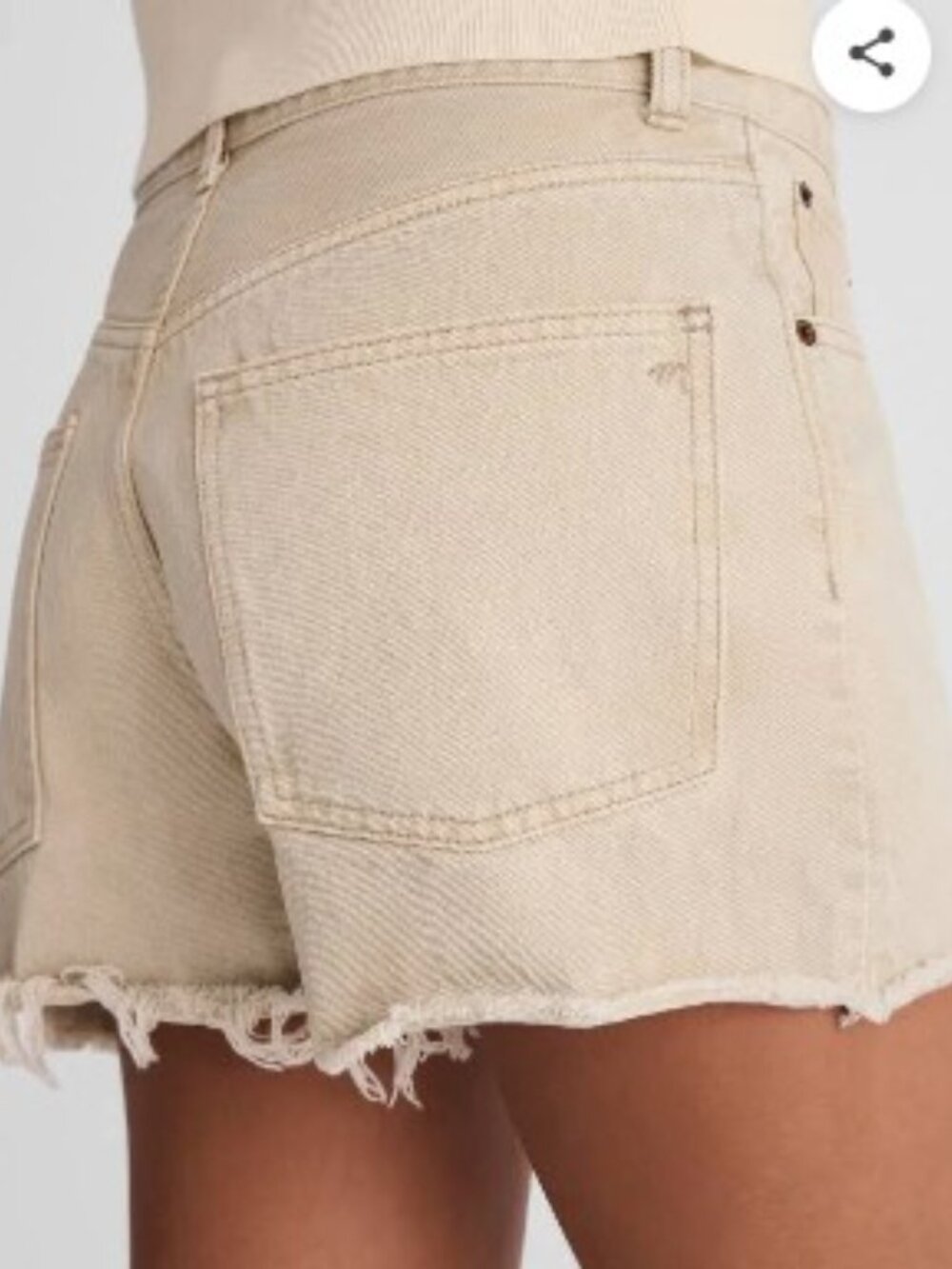 Madewell High-Rise Relaxed Denim Cutoff Shorts- Size 26- Khaki
